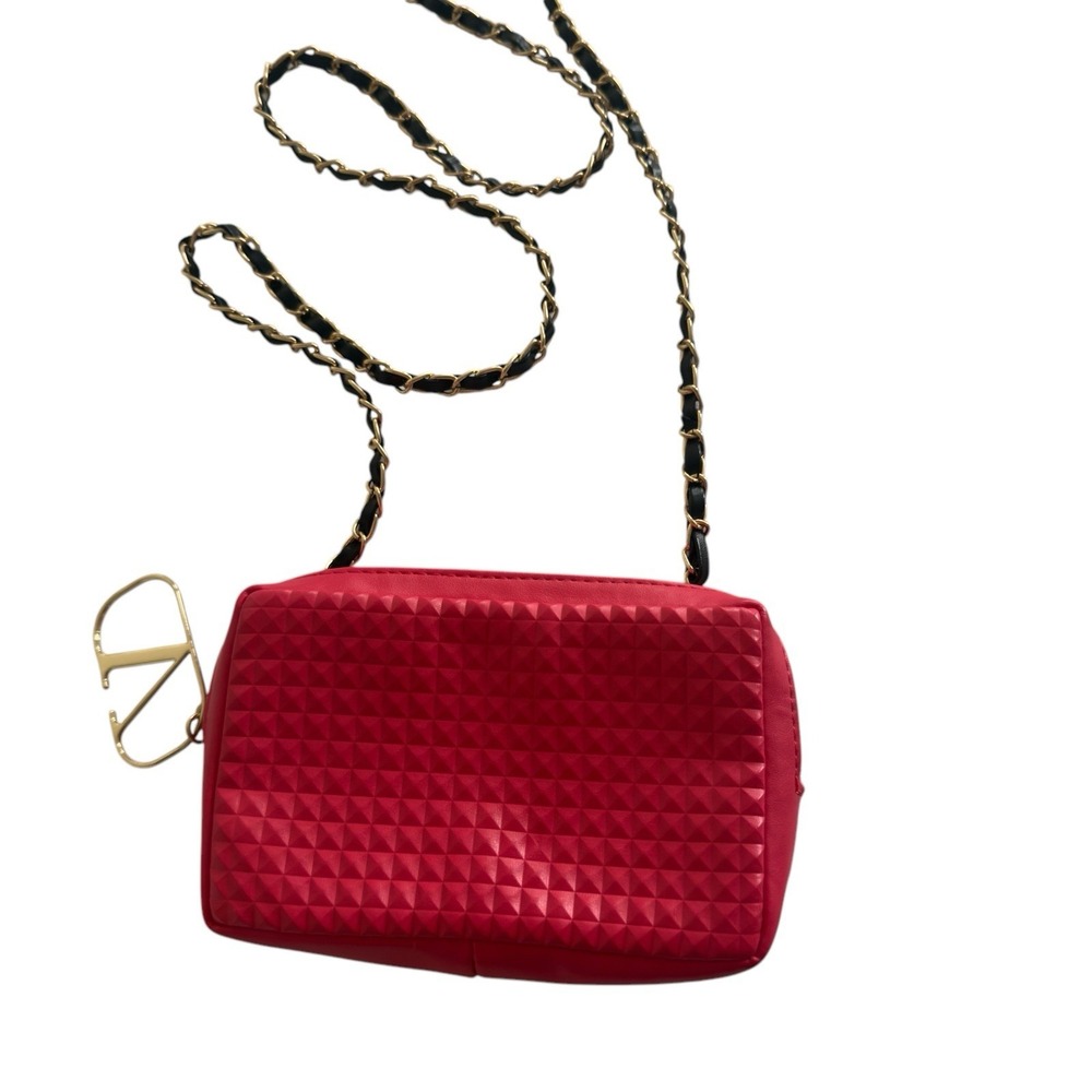 Valentino Rockstud Crossbody black & gold chain Purse Clutch Bag makeup pouch - Picture 4 of 5